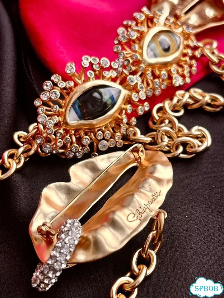 Брошь Schiaparelli Gold Plated Eye and Lip, LUX фото 3