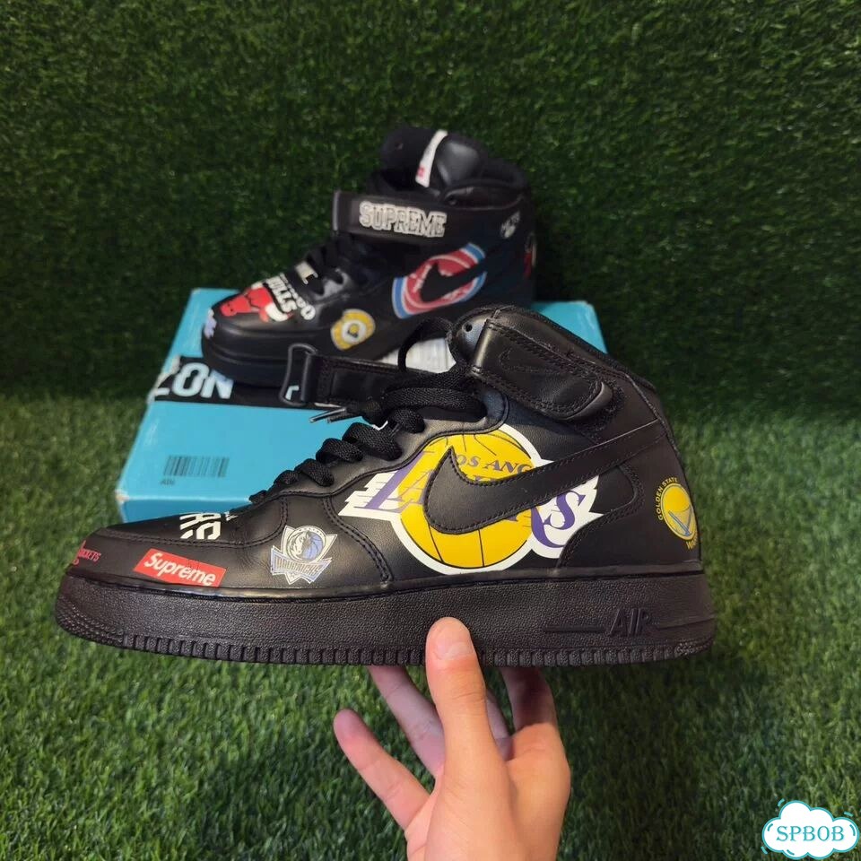 Air force 1 mid x supreme x nba фото 1