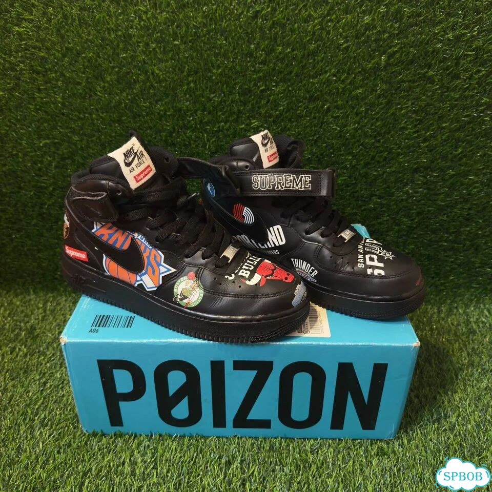 Air force 1 mid x supreme x nba фото 2