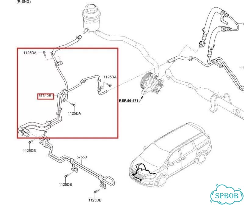 Трубка гидроусилителя руля Kia Carnival YP D4HB фото 3