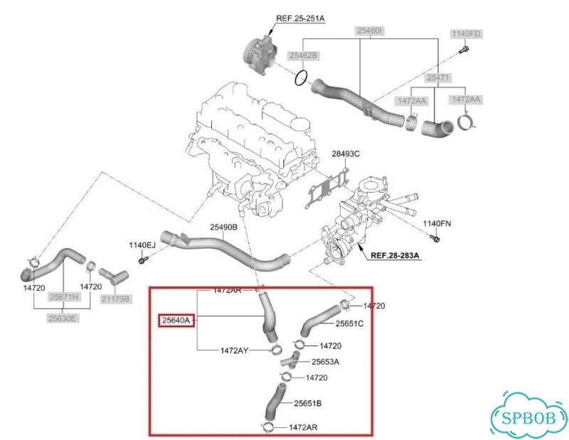 Патрубок системы охлаждения Kia Carnival YP D4HB фото 3