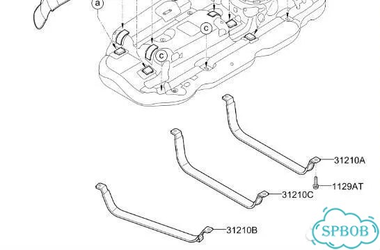 Крепление топливного бака Kia Carnival YP D4HB фото 3