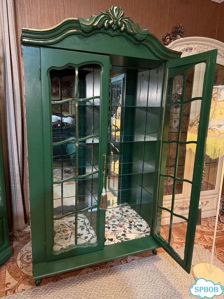 Буфет витрина, Винтаж Барокко, массив дерева фото 3