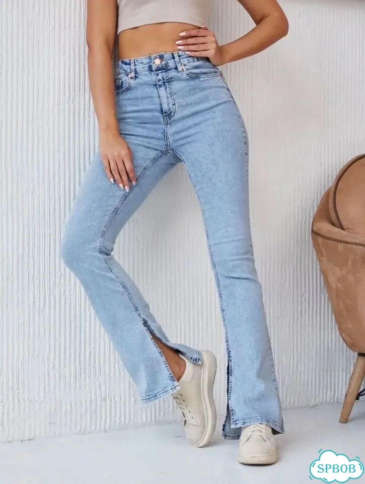 Джинсы женские клеш с разрезом от колена Zara фото 4
