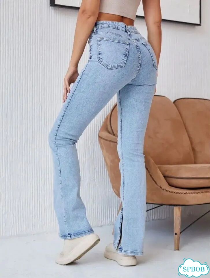 Джинсы женские клеш с разрезом от колена Zara фото 5