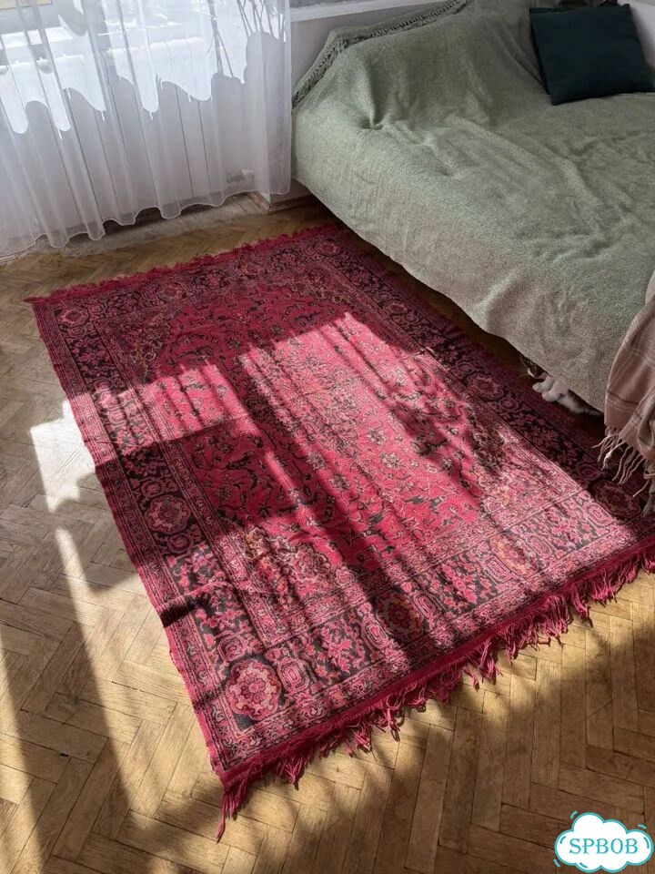 Винтажный ковер в восточном стиле с бахромой фото 1
