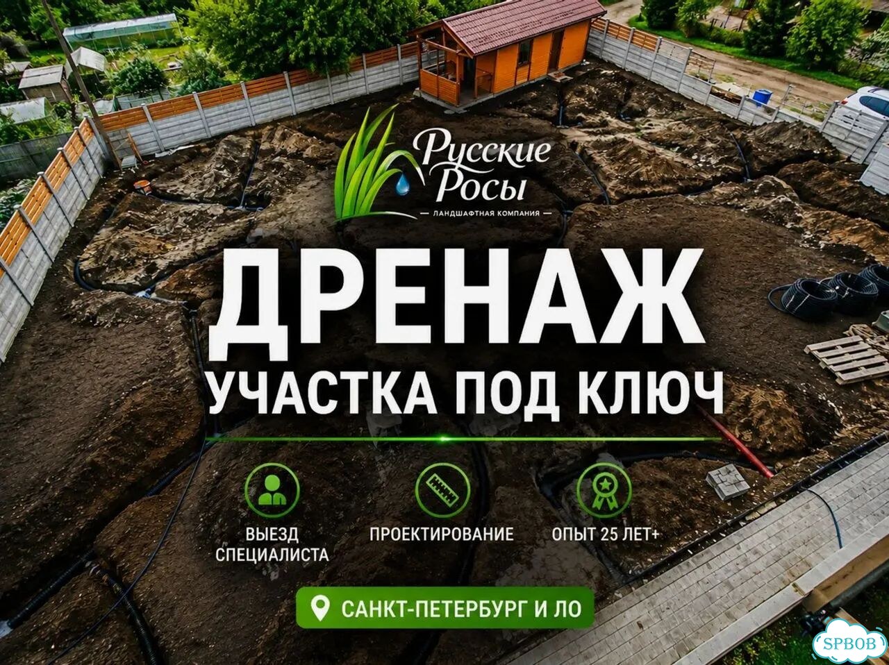 Дренаж участка от грунтовых и дождевых вод фото 1