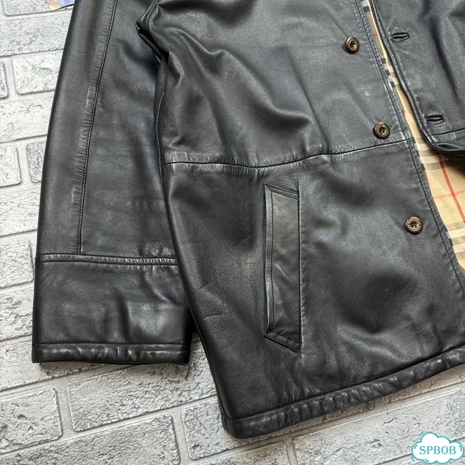 Кожаная куртка Burberry «Black Vintage Nova Check» фото 3