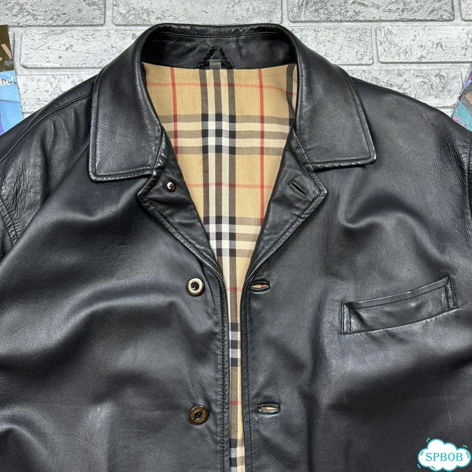 Кожаная куртка Burberry «Black Vintage Nova Check» фото 4