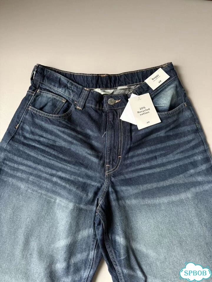 Джинсы hm baggy adjustable waist, 13-14 лет, 164 фото 3