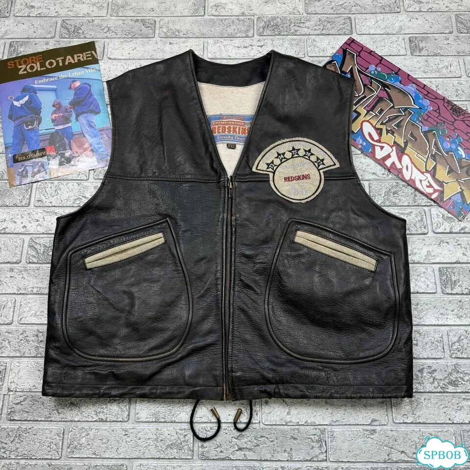 Кожаный жилет Redskins Vintage Yankee Clipper Le фото 4