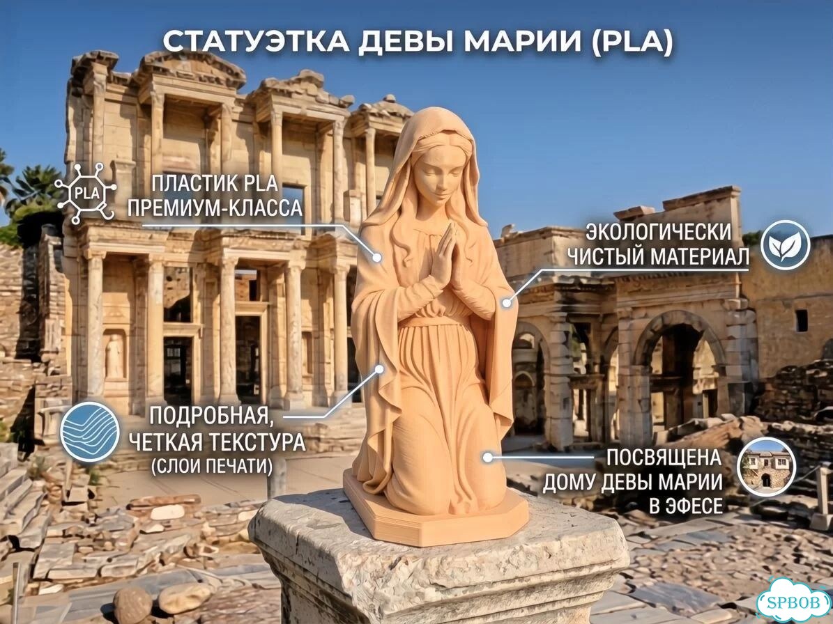 Статуэтка Дева Мария пластик PLA фото 1