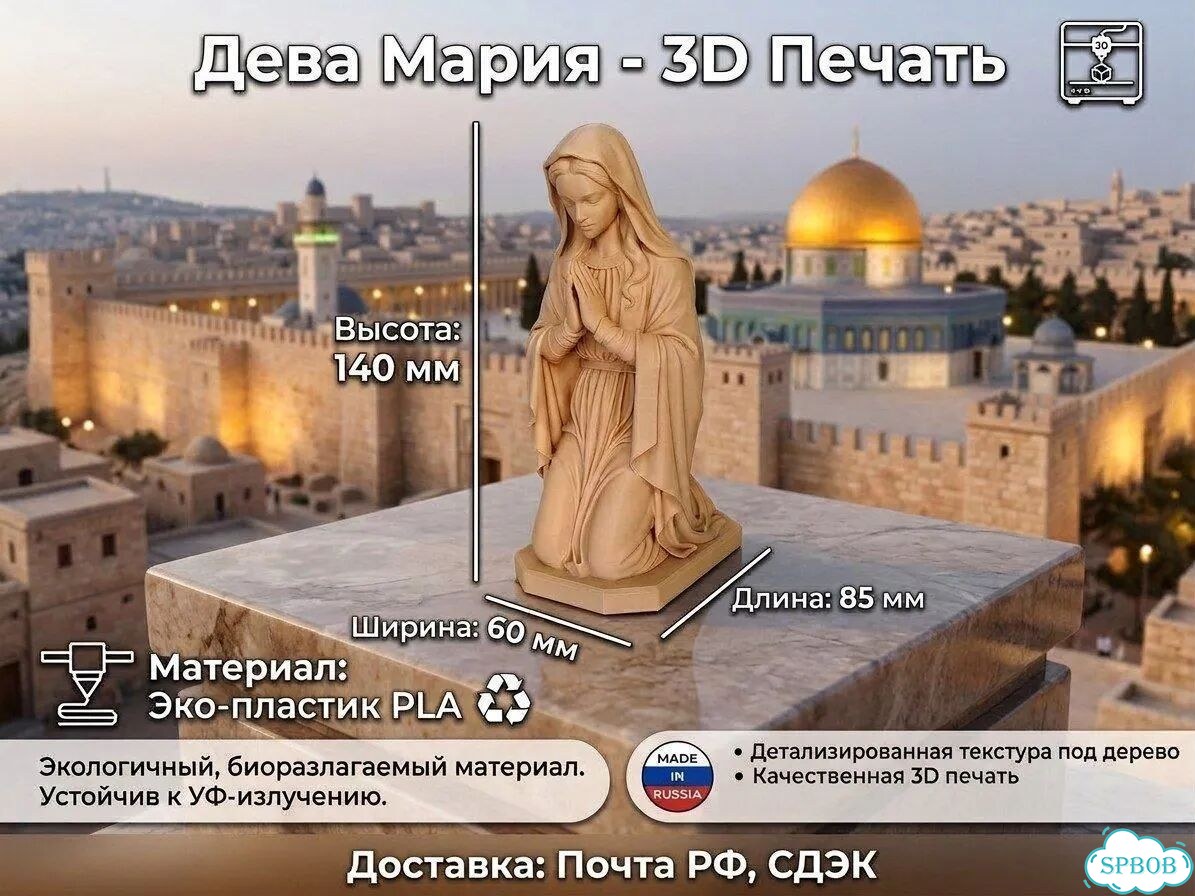 Статуэтка Дева Мария пластик PLA фото 2