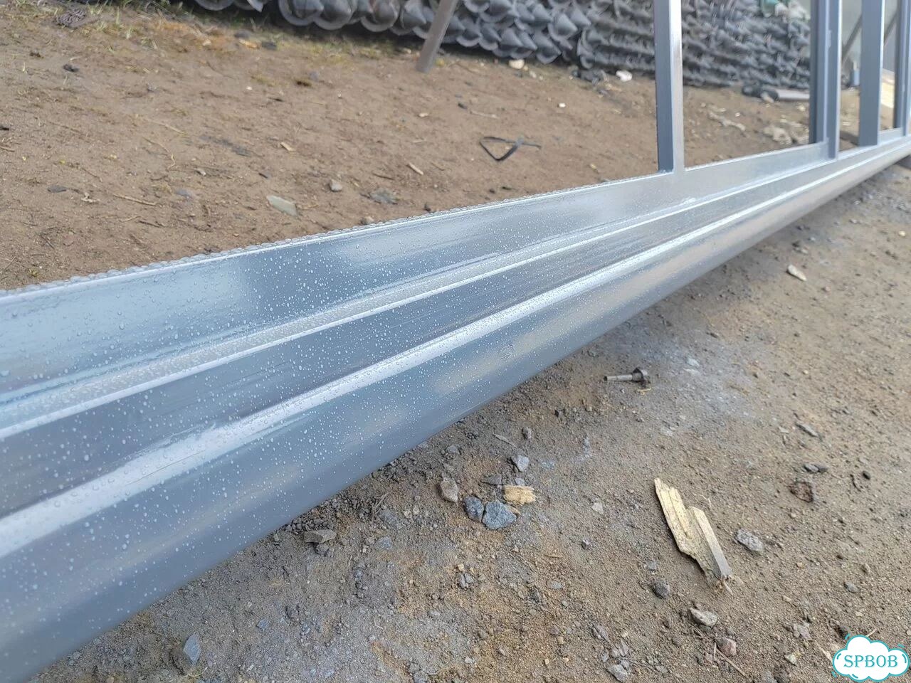 Откатные ворота легкие проём 4м каркас фото 6