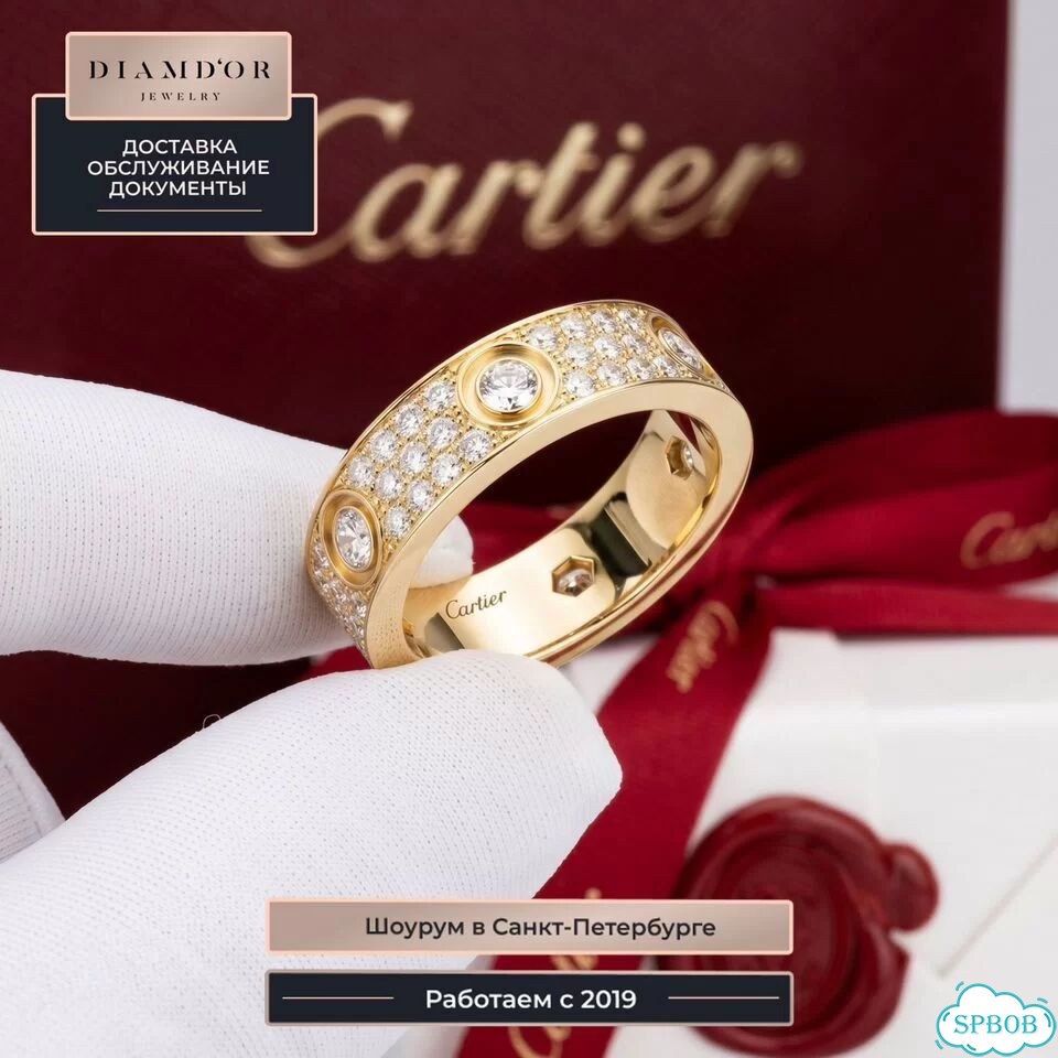 Золотое кольцо Cartier Love жёлтое CA-32149 фото 3