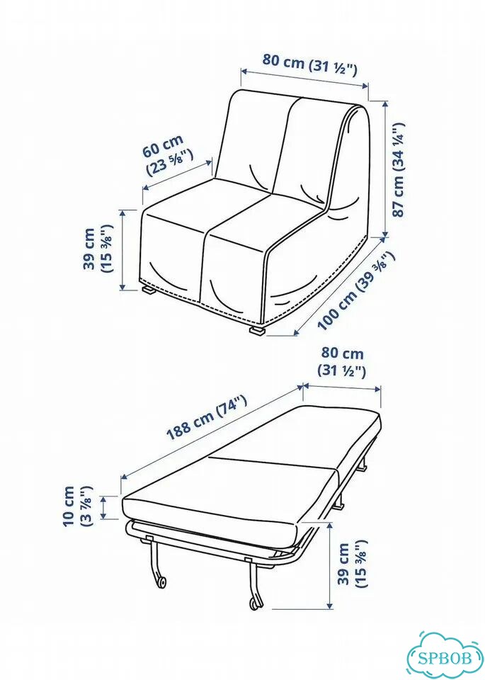Кресло кровать ликселе IKEA фото 3