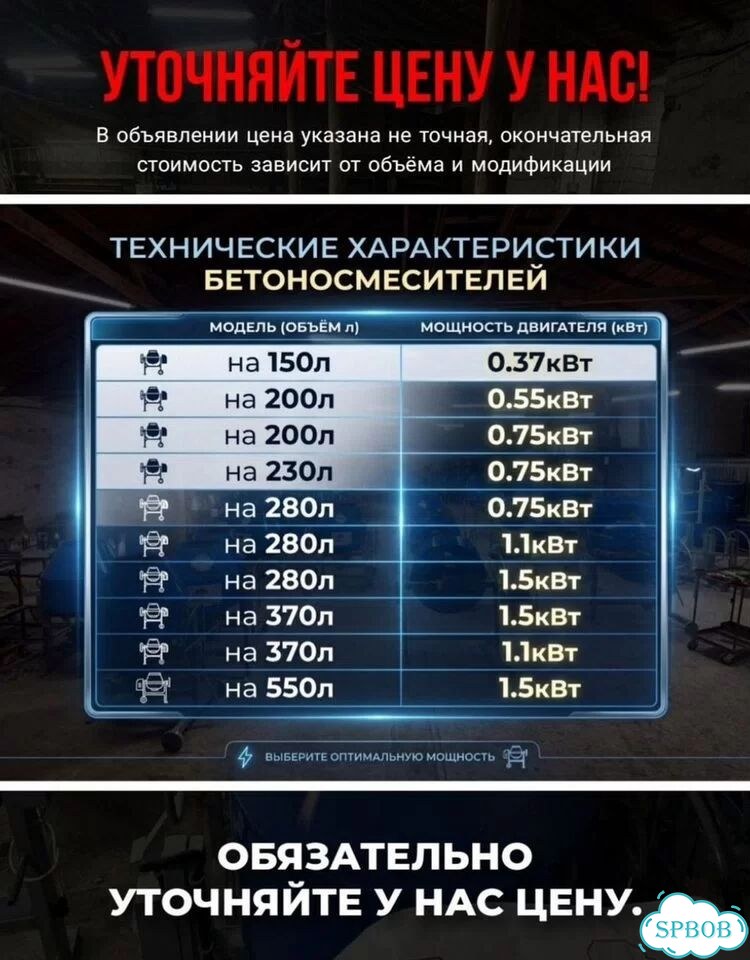 Оптом Бетономешалка 280л от цеха Санкт-Петербург фото 2