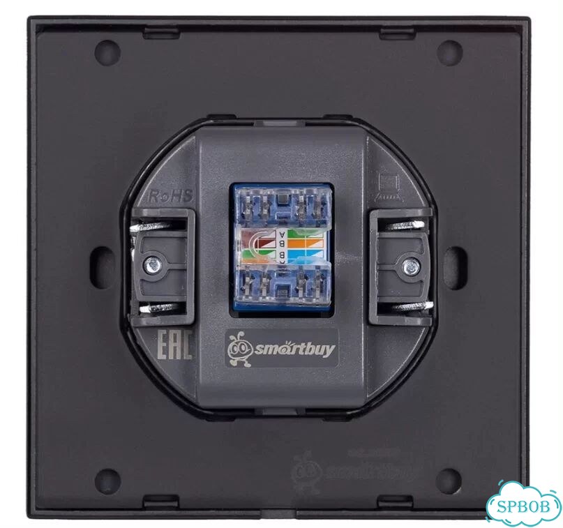 Розетка комп RJ-45 независ 10А черная Альтаир фото 2
