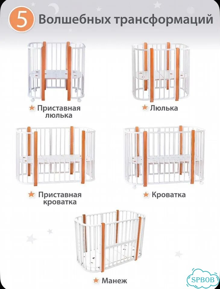 Детская кроватка трансформер с матрасом фото 5