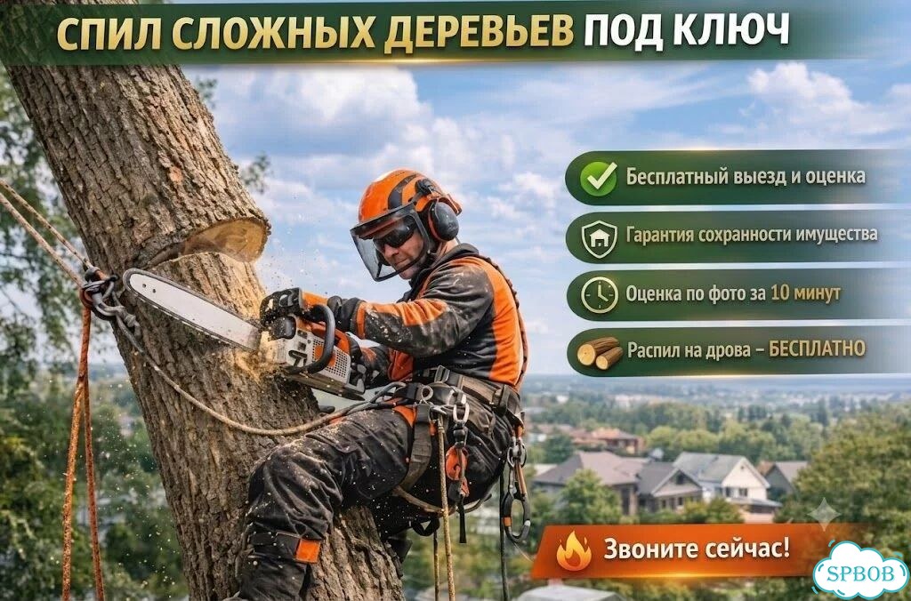 Удаление деревьев по частям/Удаление пней фото 1