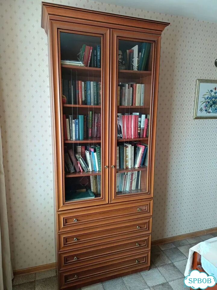 Шкаф книжный, внизу комод фото 1
