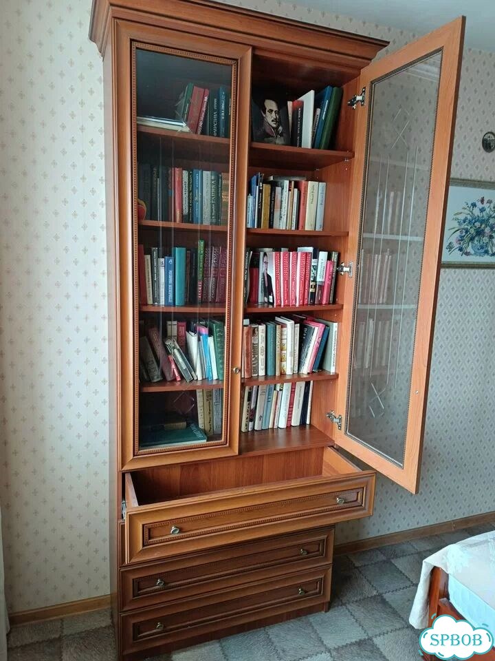 Шкаф книжный, внизу комод фото 2