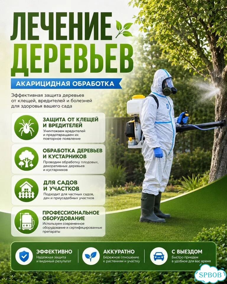 Лечение деревьев / акарицидная обработка фото 1