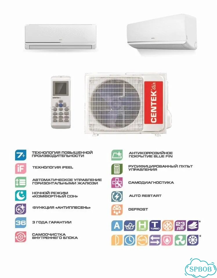 Кондиционер с установкой Centek CT65FD-07,09,12 фото 2