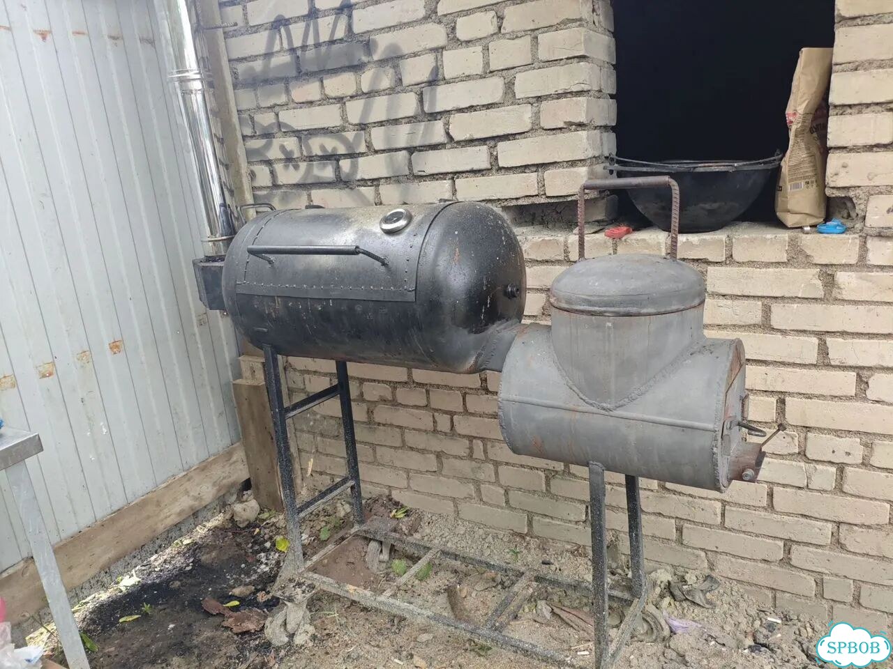 Смокер гриль BBQ под заказ с печью под казан фото 3