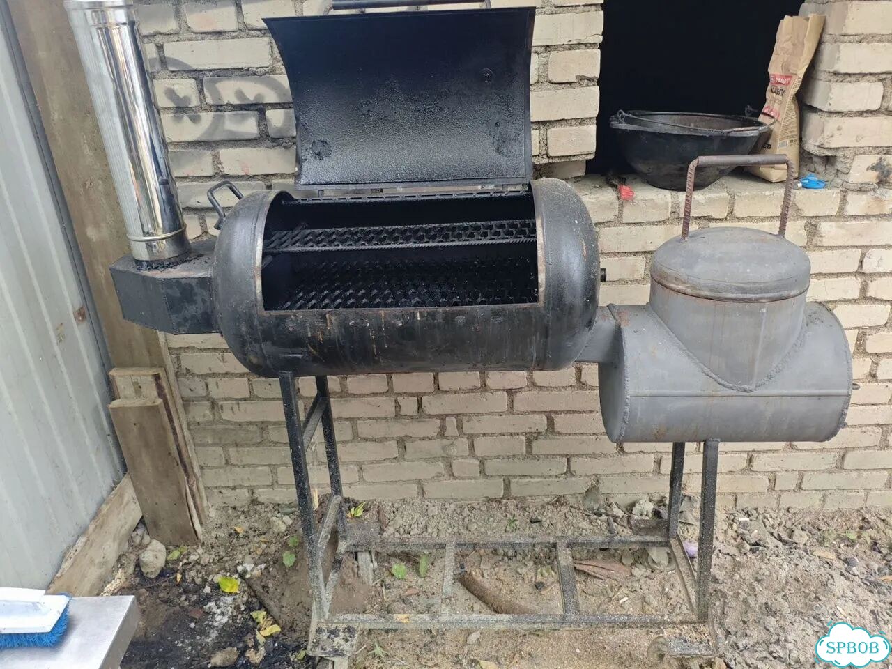 Смокер гриль BBQ под заказ с печью под казан фото 4