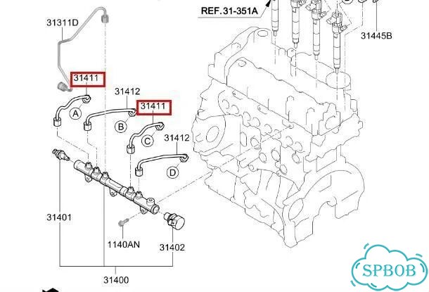 Трубка топливная Kia Carnival YP D4HB 2018 фото 3