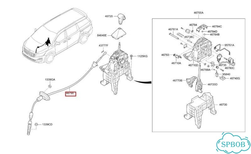 Трос переключения АКПП Kia Carnival YP D4HB 2018 фото 3