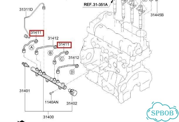 Трубка топливная Kia Carnival YP D4HB 2018 фото 3