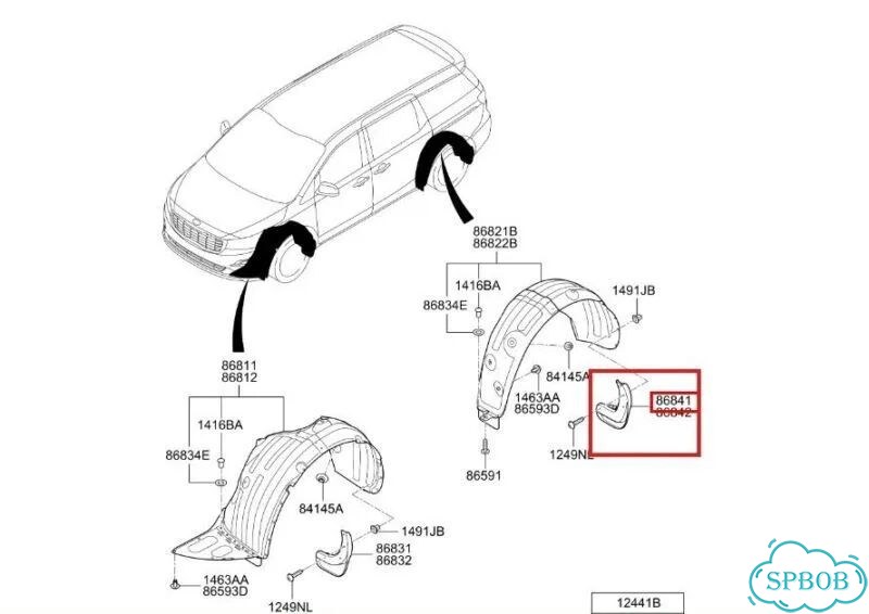 Брызговик задний правый Kia Carnival YP D4HB 2018 фото 3