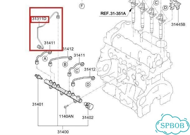 Трубка топливная Kia Carnival YP D4HB 2018 фото 3