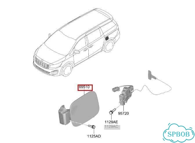 Замок лючка бензобака Kia Carnival YP D4HB 2018 фото 3