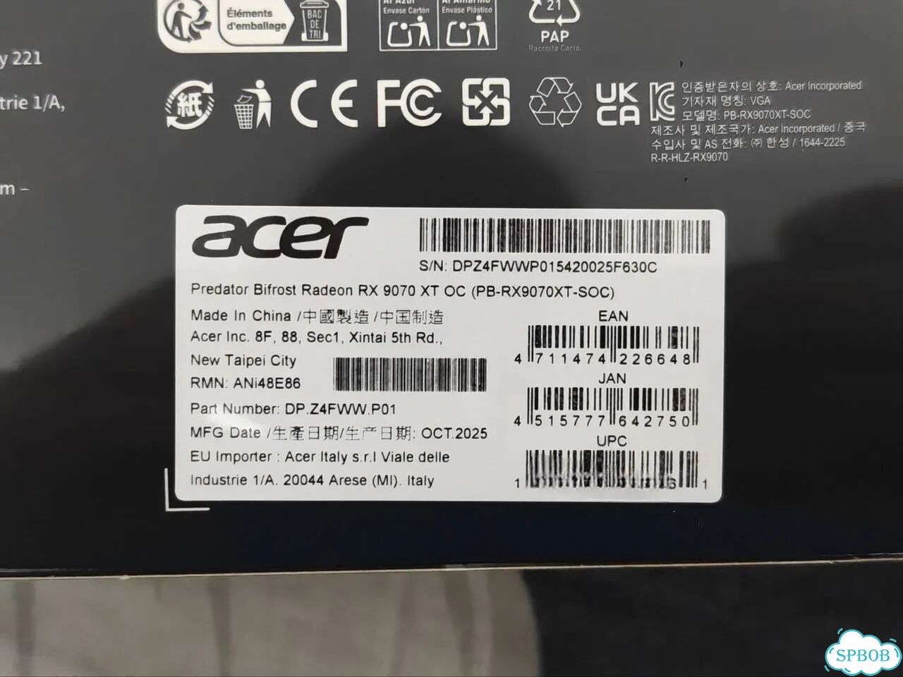 RX 9070 XT 16Gb Acer Predator BiFrost OC Новая фото 3