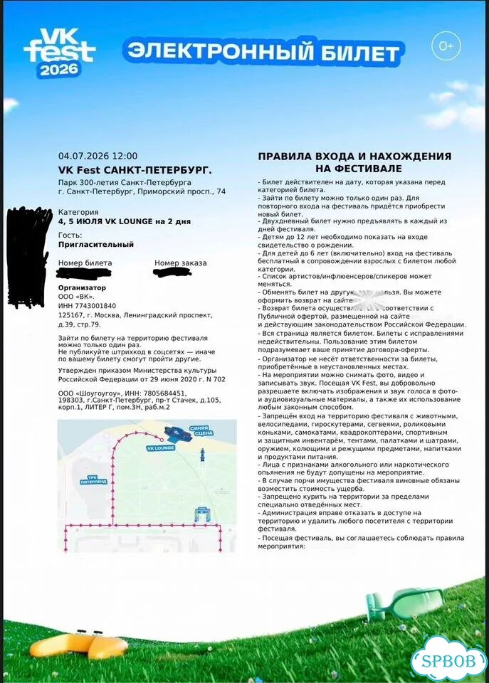 Билет VK fest вездеход на оба дня фото 1