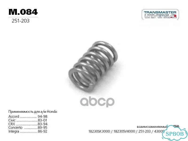 Пружина винтовая коническая spring A L38MM M084 фото 1