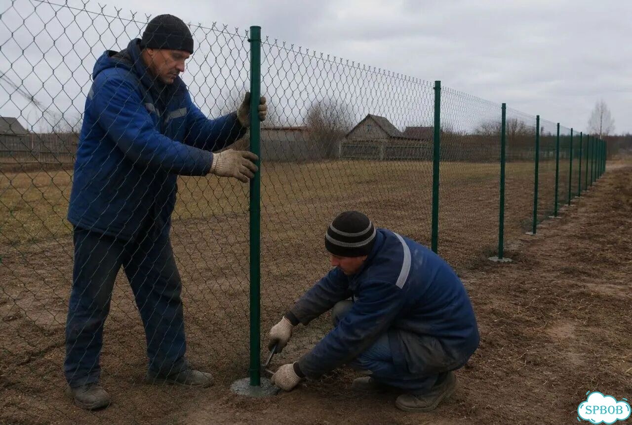 Столб для забора с усами 2,3 м Зеленый фото 2