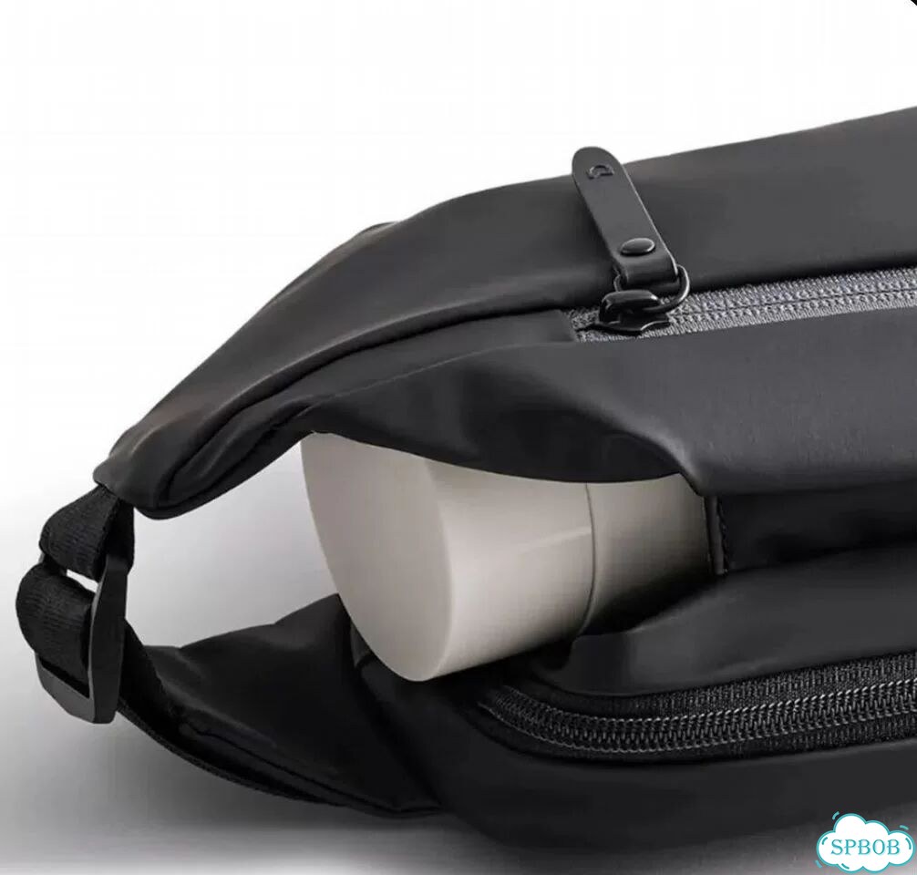 Сумка мужская через плечо и на пояс бананка черная фото 4