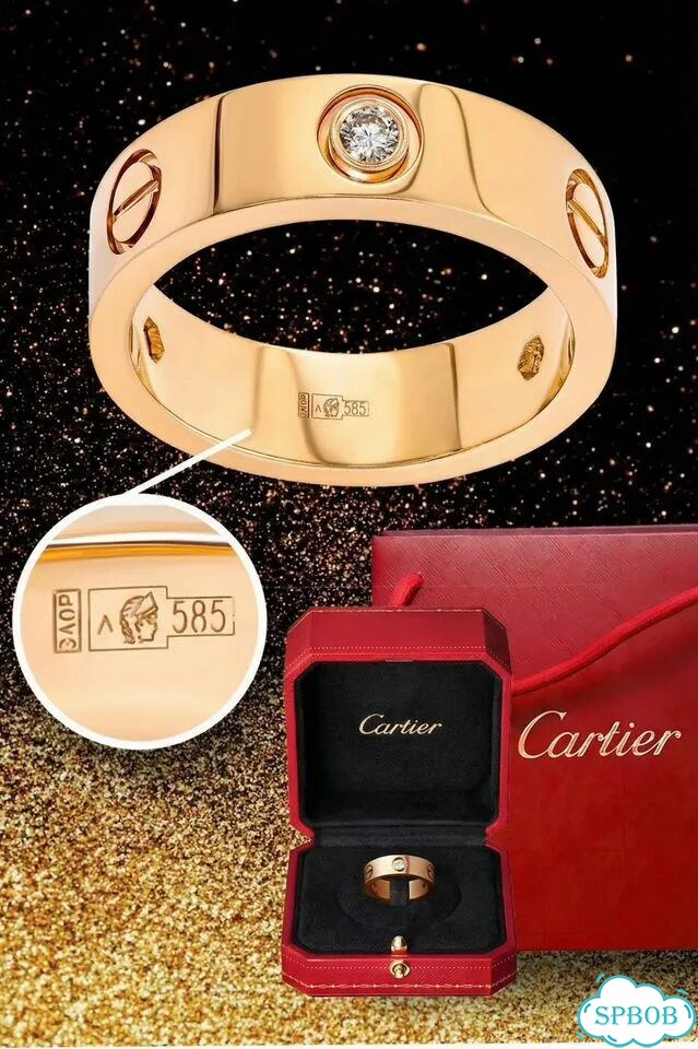 Золотое кольцо Cartier Love розовое CA-87215 фото 3