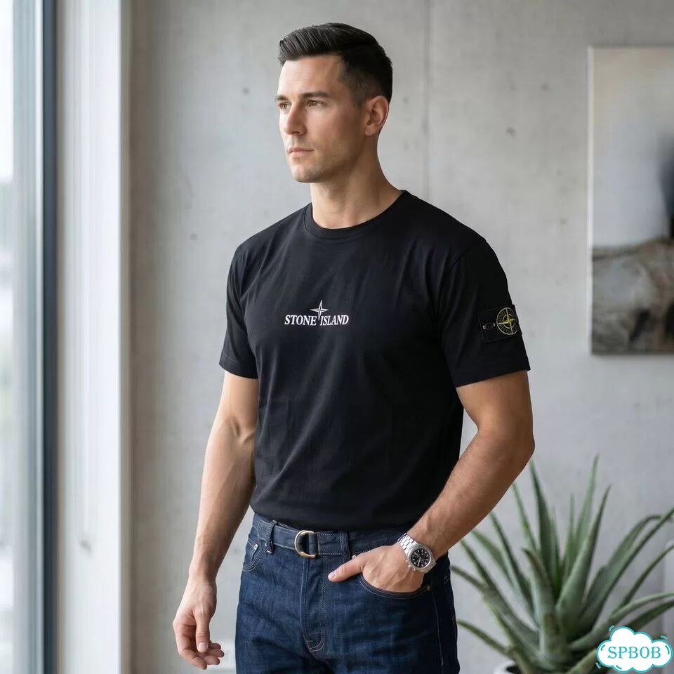 Stone island футболка lux Турция Чёрный фото 2