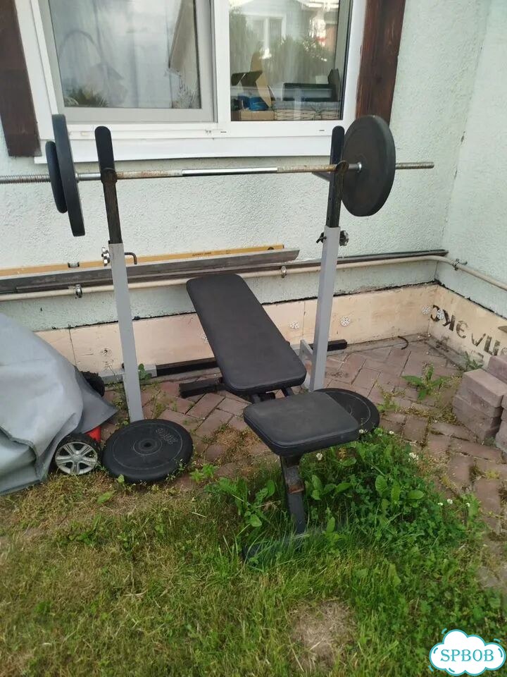 Штанга гриф блины бу фото 1