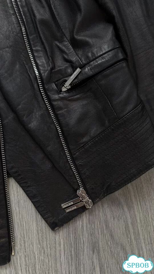 Кожаная куртка armani jeans фото 2