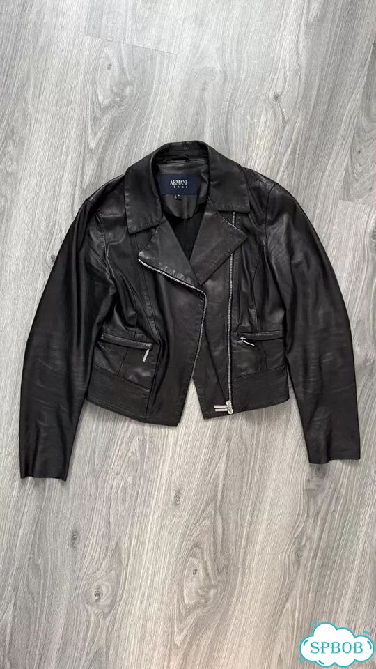 Кожаная куртка armani jeans фото 6