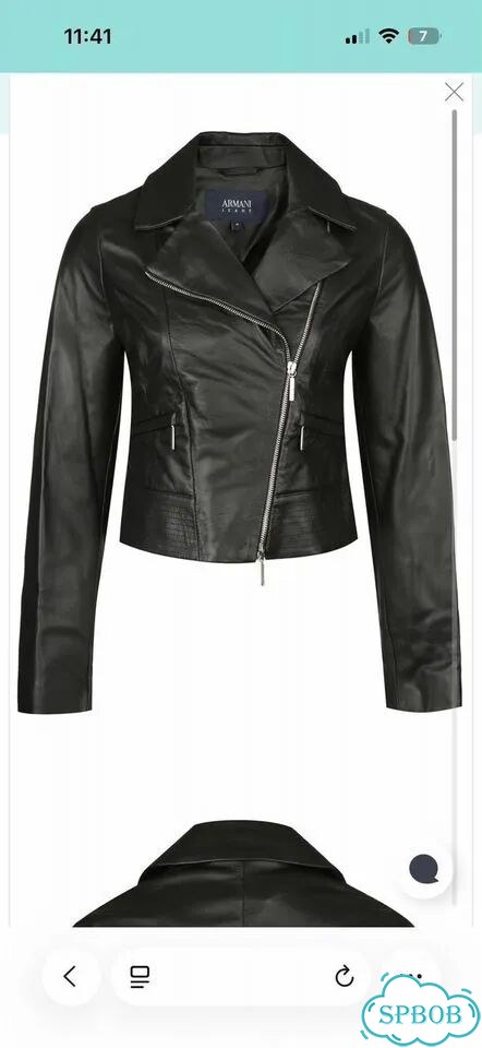 Кожаная куртка armani jeans фото 7