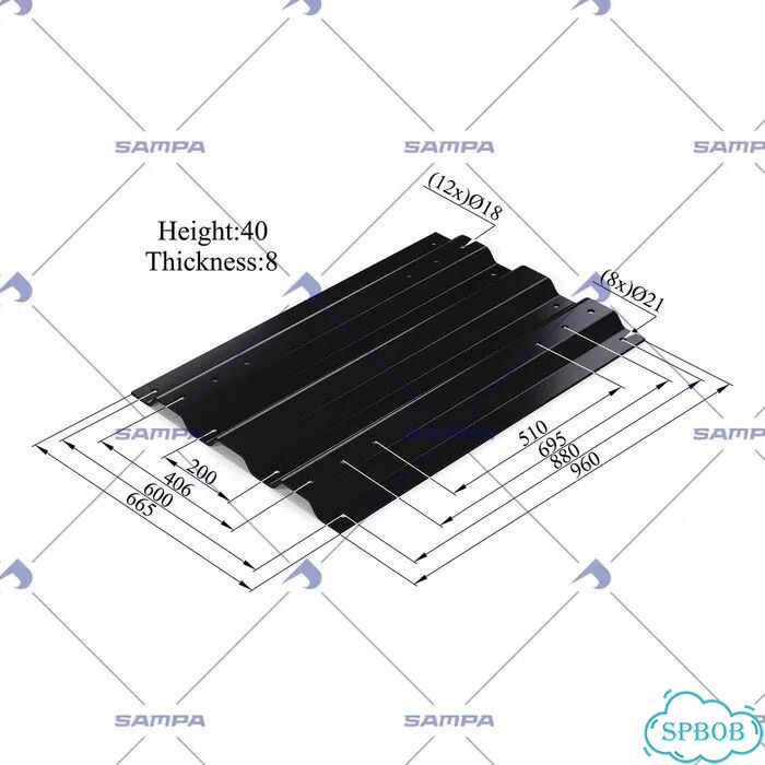 Плита монтажная для ссу H40mm B960mm L665mm sampa 091.447 фото 1