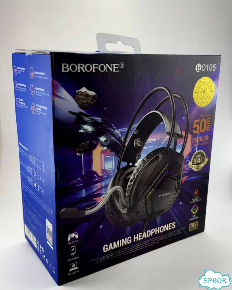 Новые игровые наушники с микрофоном Borofone B0105 фото 3