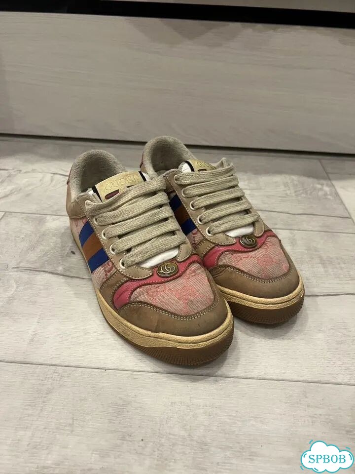 Женские кроссовки gucci screener розовые фото 1